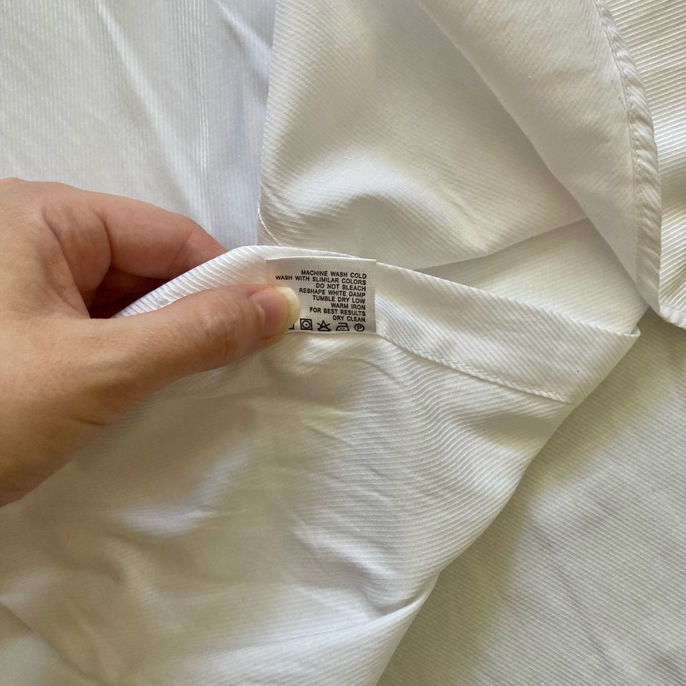 Men’s white french cuff button down dress shirt - Picture 4 of 5